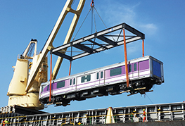 CEA purple line transportation project - First Train Carriage Lifted from ship