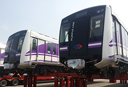 CEA purple line transportation project - Train Carriages in storage at Laem Chabang Port