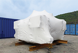 Demobilisation - cargo shrinkwrapped at CEA Facility
