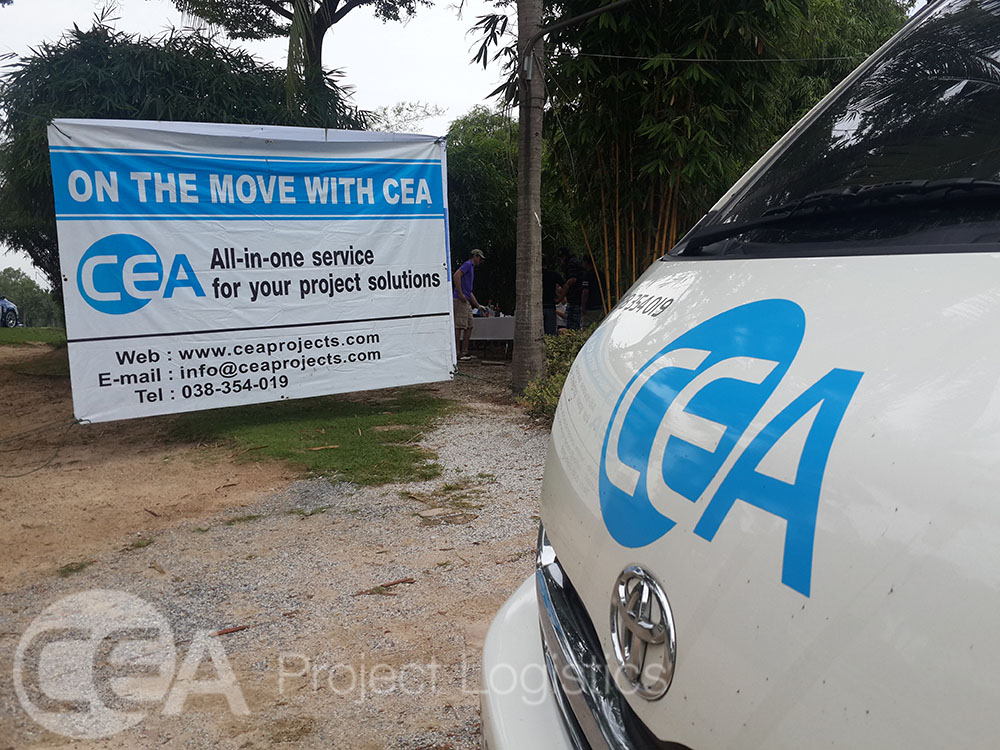 CEA Project Logistics Minivan and Banner
