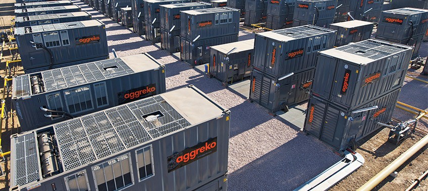 Aggreko generator units stacked and in operation CEA Myanmar