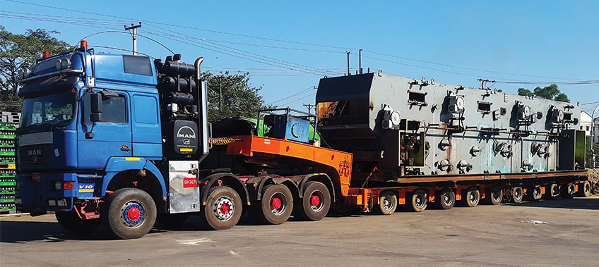 Bottle Washer Transportation - Bottle washer on low bed trailer ready for transportation