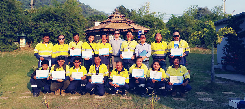 CEA Project Logistics Staff pose for photo with the certificates